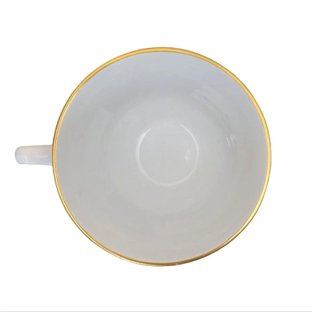 Spode Trade Winds Cup Saucer Red Gold England Fine Stone W128 Design C 1805